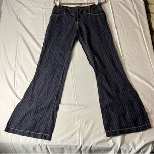 McKenna 100% Linen Pinstripe Flared Pants Women’s Sz 29